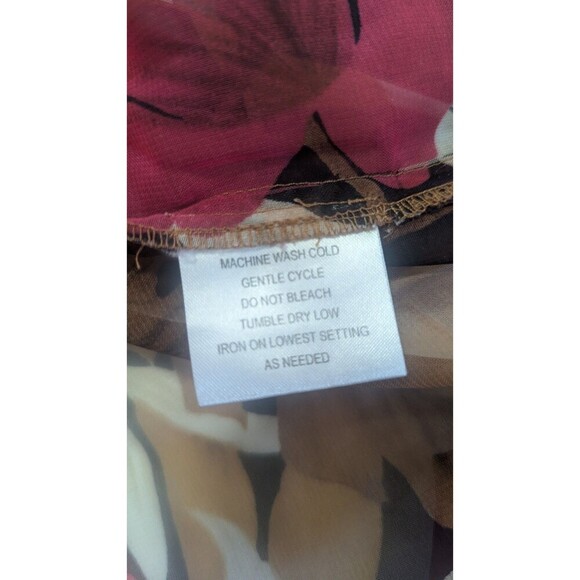 Worthington Woman 2X Sheer Button Front Tunic Duster Top Floral Animal Print - Picture 5 of 7